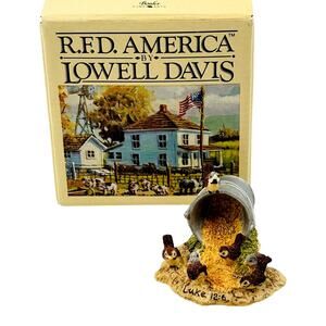 Luke 12:6 Lowell Davis‎ Schmid RFD America Figurine Sparrows Feed Bucket 25372